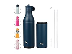 SS Water Bottle w/ Straw, Brilliant Blue