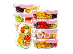 HOMBERKING 8 Pack 3 Compartment 36oz Containers
