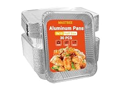 MAXTBEE Aluminum Pans Foil Pans with Lid, 30 Pack 9x13 