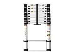 SPIEEK Telescoping Ladder for RV & Attic, 16.5FT Aluminum Extension Ladder with Dual Locking Mechanism, Max Load 330lbs, Compact Foldable Ladder for Roof, Home, Travel Trailer & Multi-Surface Use (Open Box)