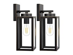 BesLowePorch Lights Black with Gold Trim 2 Pack