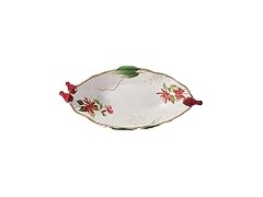 Fitz and Floyd Poinsettia Holiday Cardinal Centerpiece Serve Bowl