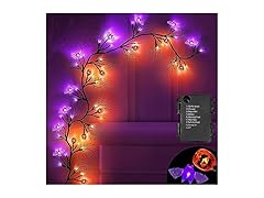 SURCVIO 6 Ft 54 LED Halloween Pumpkins and Bats