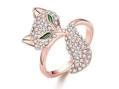 Rose Gold Pave Fox Ring- Pick Size