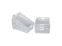 Cetomo Plastic Storage Box Gray, 6 Pack (34.5 x 24.5 x 8.5 cm)