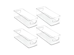 mDesign Plastic Bathroom Storage Container Bins w