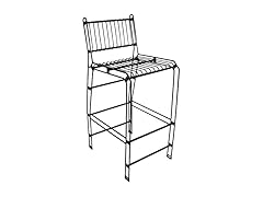 Sunnydaze 39.5-Inch H Modern Indoor/Outdoor Steel Wire Bar Stool
