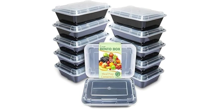 Enther Meal Prep Containers 12 Pack 1 Compartment