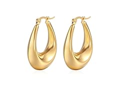 18K Gold Plated Twisted Hoop Earrings
