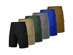 3Pk Mens Cotton Stretch Cargo Shorts