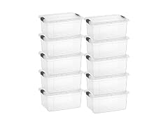 Superio Small Clear Storage Box with Lid, 11 Quart 10 Pack