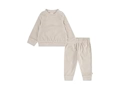 Huggies (6-9 MOS) Velour Crewneck Sweatshirt Set