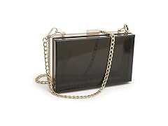 SharPlus Cute Acrylic Box Clutch Purse Beach Handbags for Women Shoulder Cross-Body Bag For School Party Prom Bridal (Black)