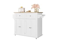 Kitchen Island Cart w/ Drawer, White