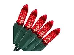 Sunnydaze Faceted LED String Lights Red