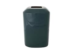 Creative Co-Op Square Enameled Metal Vase, Green Finish