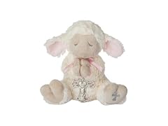 Ganz Serenity Lamb with Crib Cross Pink