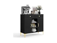 OBEKANN Black Sideboard Buffet Cabinet