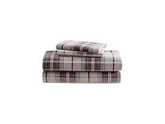 Eddie Bauer - Flannel Sheets Queen Montlake Plaid Red