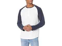 Amazon Essentials Men (M) Henley Shirt White