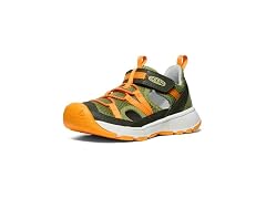 KEEN Unisex-Child Motozoa Breathable Comfortable Easy On Quick Dry Athletic Sandals, Forest Night/Bright Marigold, 8
