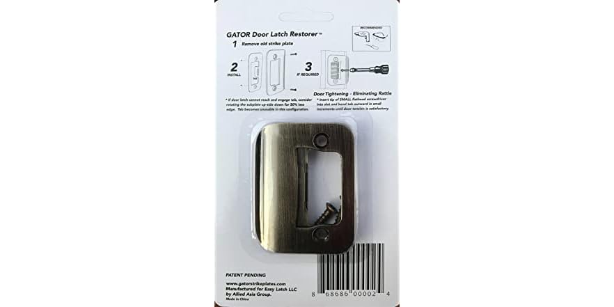 Latch Strike Plate, Satin Nickel Finish (2 Pack) - Prime-Line Parts