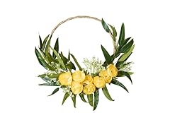 16 Inch Artificial Spring Wreath with Buttercup Bloom