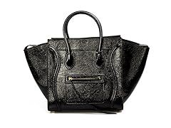 Celine Medium Luggage Phantom Bag in Black Bullhide Leather