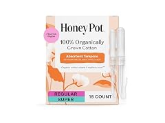 Honey Pot Organic Cotton Tampons 18 Count