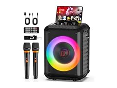 JYX Karaoke Machine 2 Wireless Mics