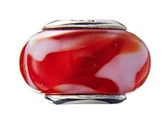 Red Swirl Glass Bead