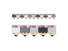CTP Striped & Spotted Pencils Bulletin Board EZ Border