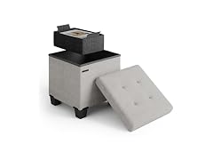 Storage Ottoman Cube 15-in Light Grey