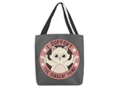 "I Support The Current Thing Cat" Large Tote Bag