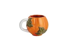 Mud Pie Thanksgiving Orange Leaf Gourd Mug