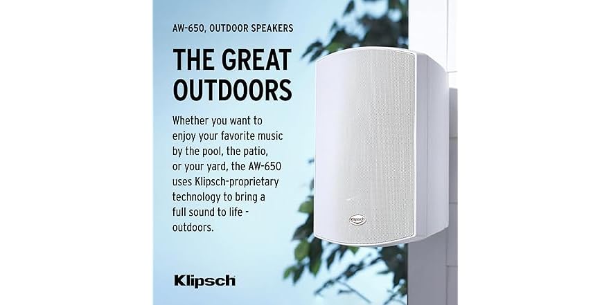 KLIPSCH AW-650 Klipsch AW-650 Indoor/Outdoor Speaker, (Open Box)