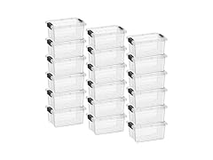 Superio Clear Storage Box with Lid, 3.5 Quart 18 Pack