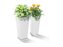 YESUNEED 24-Inch Tall Planters Set of 2 for Outdoor and Indo (Open Box)
