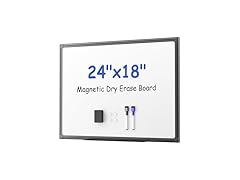 VUSIGN Black Aluminum Magnetic White Board 24" x 18"