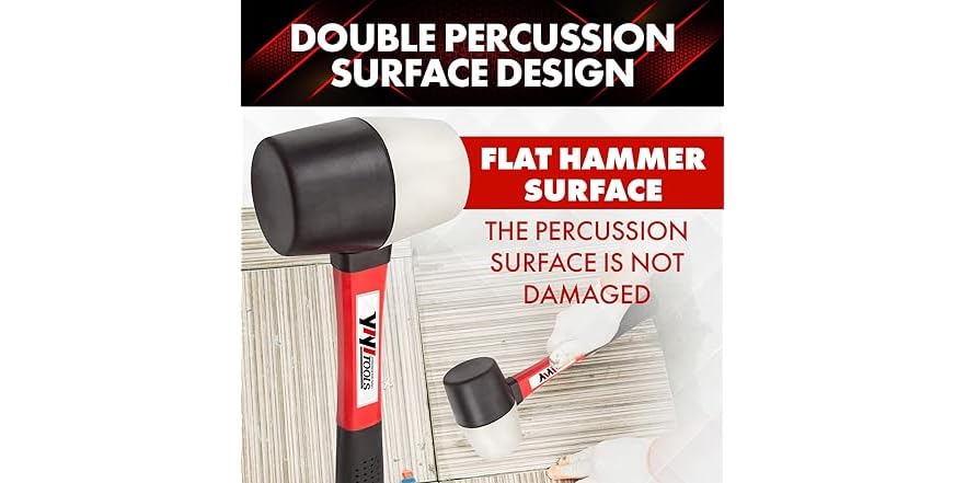 YIYITOOLS Rubber Hammer, 16oz