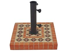 Natural Stone Mosaic Umbrella Base- Terra Cotta