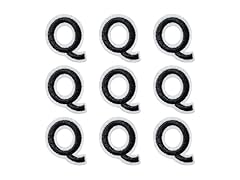 IANZE 9PCS Iron on Letter Patches Black Letter Q