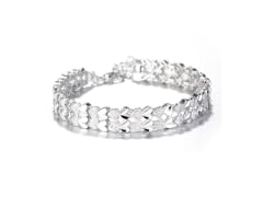 Diamond Cut Two Row Heart Bracelet