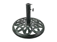 Sunnydaze Round Umbrella Base 17 Inch, Green