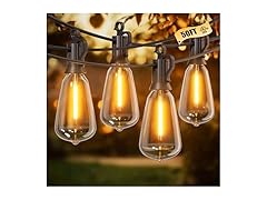 Brightown Outdoor String Lights, 50FT Black