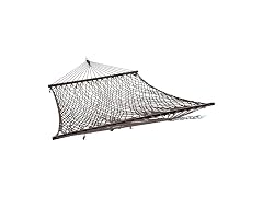 Sunnydaze Double Cotton Rope Hammock for Outside with Spreader Bar, Brown