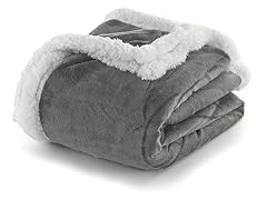Kensie Solid Sherpa Throw Blanket