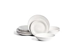 Stone Lain Essence 12-Piece Dinnerware Set Stoneware, White