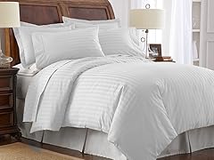 500TC Cotton Duvet Cover Set-White-2 Sizes