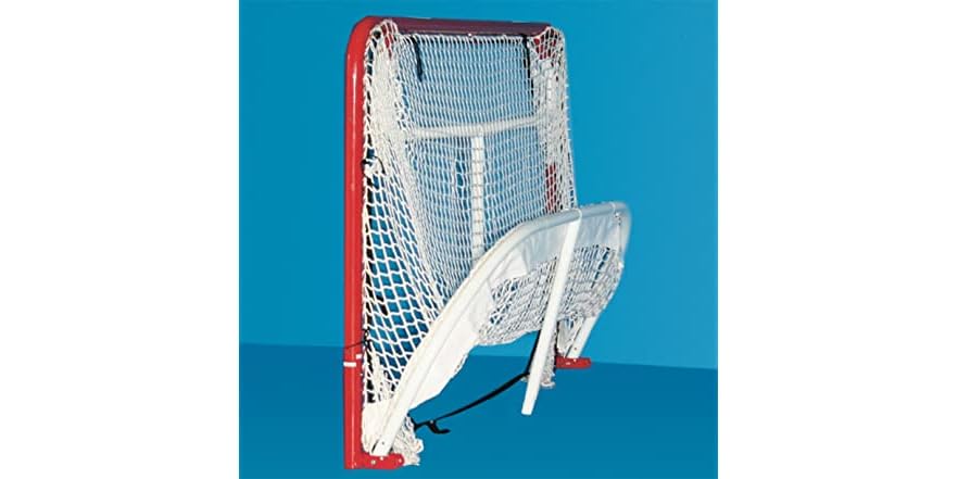 EZGoal But de hockey pliable Pro avec butée arrière et cibles, 5,1 cm, rouge /blanc